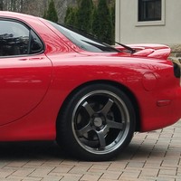 Red 1993 Mazda RX-7 on Gray Advan Racing GT