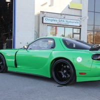 Green 1994 Mazda RX-7 on Black Motegi Racing MR221 Traklite 2 Piece