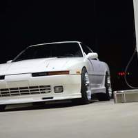 White 1989 Toyota Supra on Black Work Meister S1R
