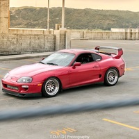 Red 1996 Toyota Supra on Silver/Chrome CCW Classic