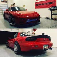 Red 1993 Mazda RX-7 on Silver/Chrome Varrstoen ES2