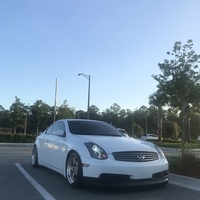 White 2003 Infiniti G35 coupe on Gold Aodhan AH-06