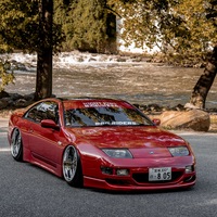 Red 1991 Nissan 300ZX on Silver/Chrome Work VS-SD