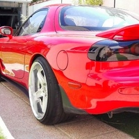 Red 1993 Mazda RX-7 on Silver/Chrome Volk Racing GT-C Face 2