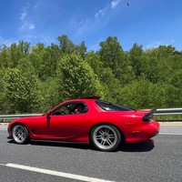 Red 1993 Mazda RX-7 on Silver/Chrome Enkei RPF1