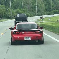 Red 1993 Mazda RX-7 on Silver/Chrome Enkei RPF1