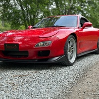 Red 1993 Mazda RX-7 on Silver/Chrome Enkei RPF1