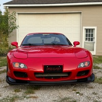 Red 1993 Mazda RX-7 on Silver/Chrome Enkei RPF1